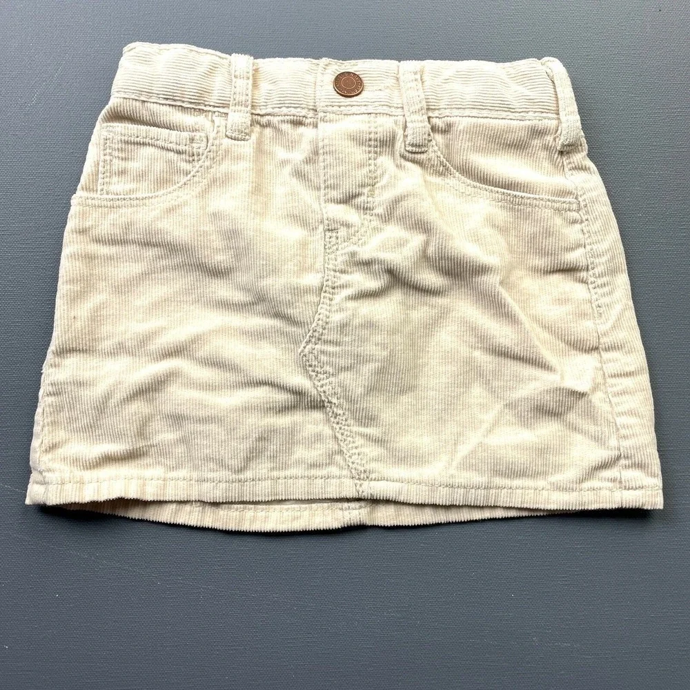 Old Navy Girls 2T Beige Corduroy Mini Skirt Adjustable Waist Classic Casual Fit